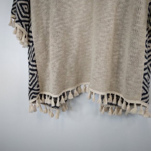 World Market Boho Aztec Tassel Open Front Cardigan OS - Picture 8 of 9